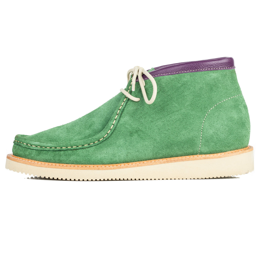 Wally Boot with Vibram Sole in Green Suede