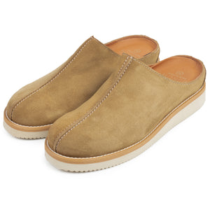Suede Relaxer with Beige Vibram Sole in Khaki
